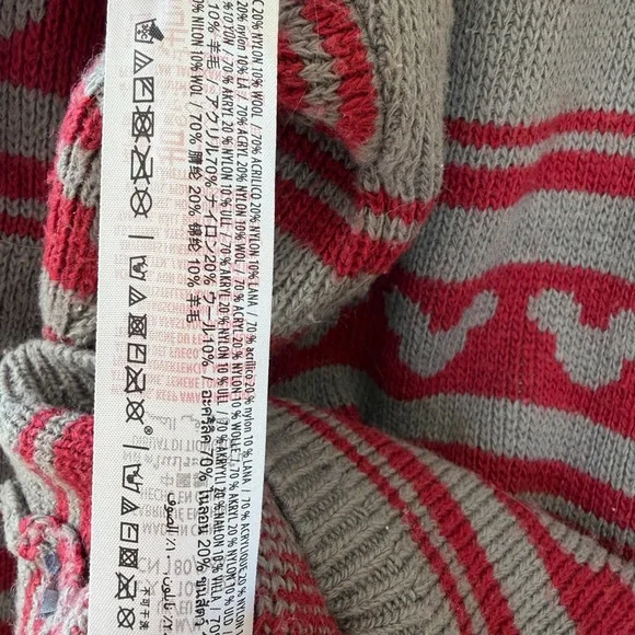 Disneyland Spirit Jersey Gray and Red Knit Zip-Up Sweater